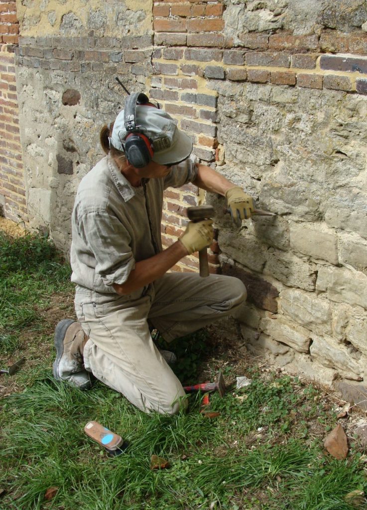 joints de briques. Poche à joints de mortier,joint de pierre.